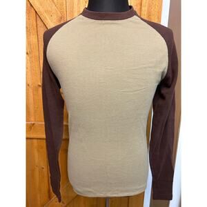 Men's XL Evolution in Design Raglan Thermal Long Sleeve Shirt Tan Brown GUC